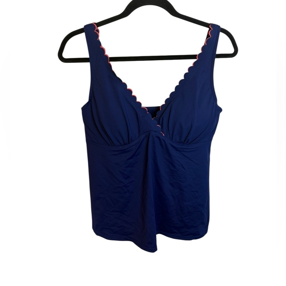 Lascana for Venus Navy Blue Scalloped Underwire Tankini Top